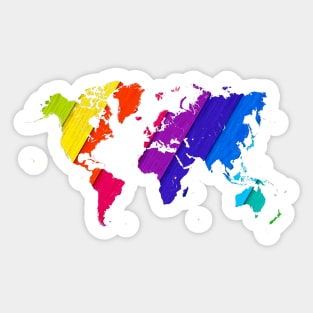 world map rainbow #love Sticker